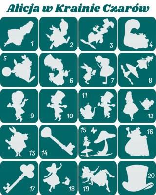 ALICJA W KRAINIE CZARÓW- szablony do tatuaży brokatowych