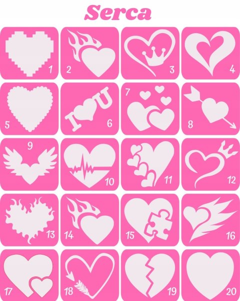 SERCA- szablony do tatuaży brokatowych