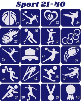SPORT 21-40- szablony do tatuaży brokatowych