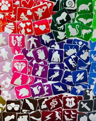 Mix 100 sztuk- szablony do tatuaży brokatowych