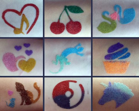 Tatuaże brokatowe zestaw 6