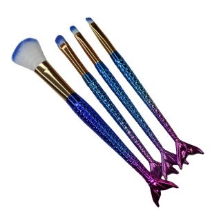 Zestaw pędzli do tatuaży brokatowych- Ogon Syreny, kolor niebiesko-różowy